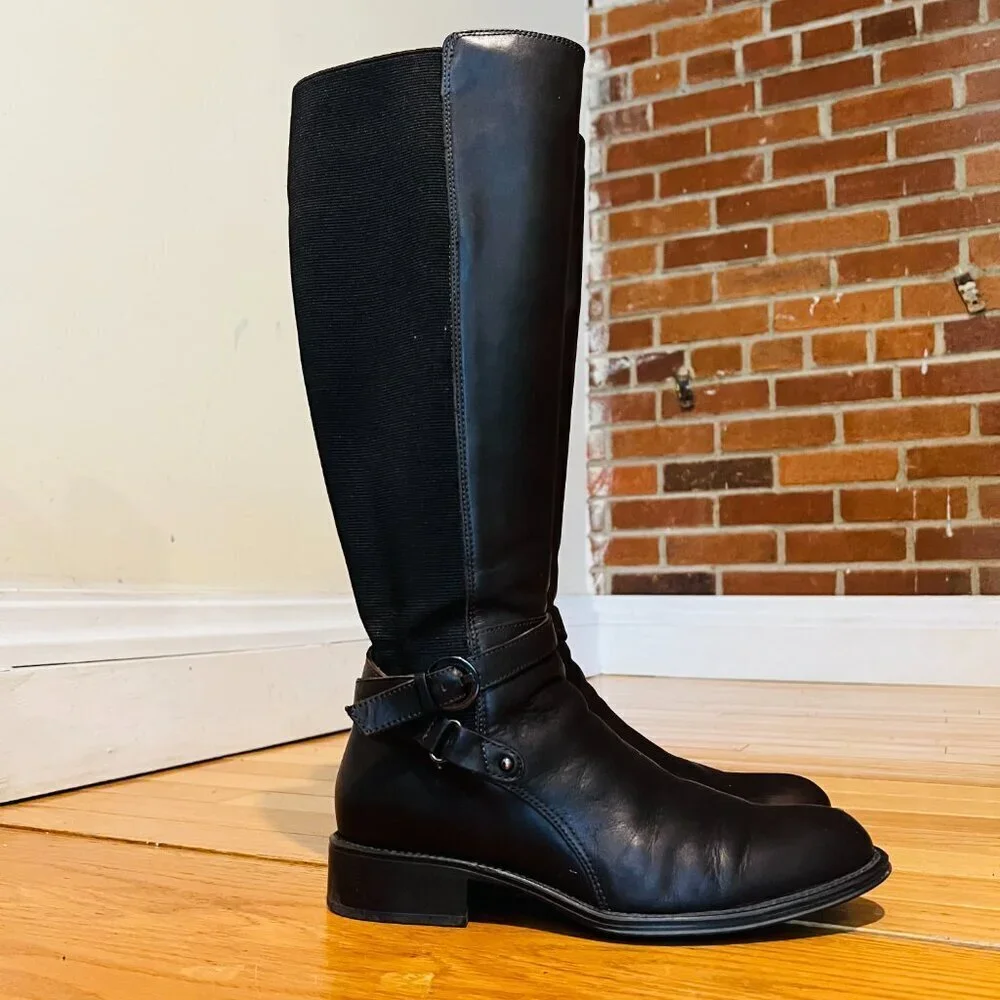 AQUATALIA Women's Brown Leather Knee High Boots 8.5